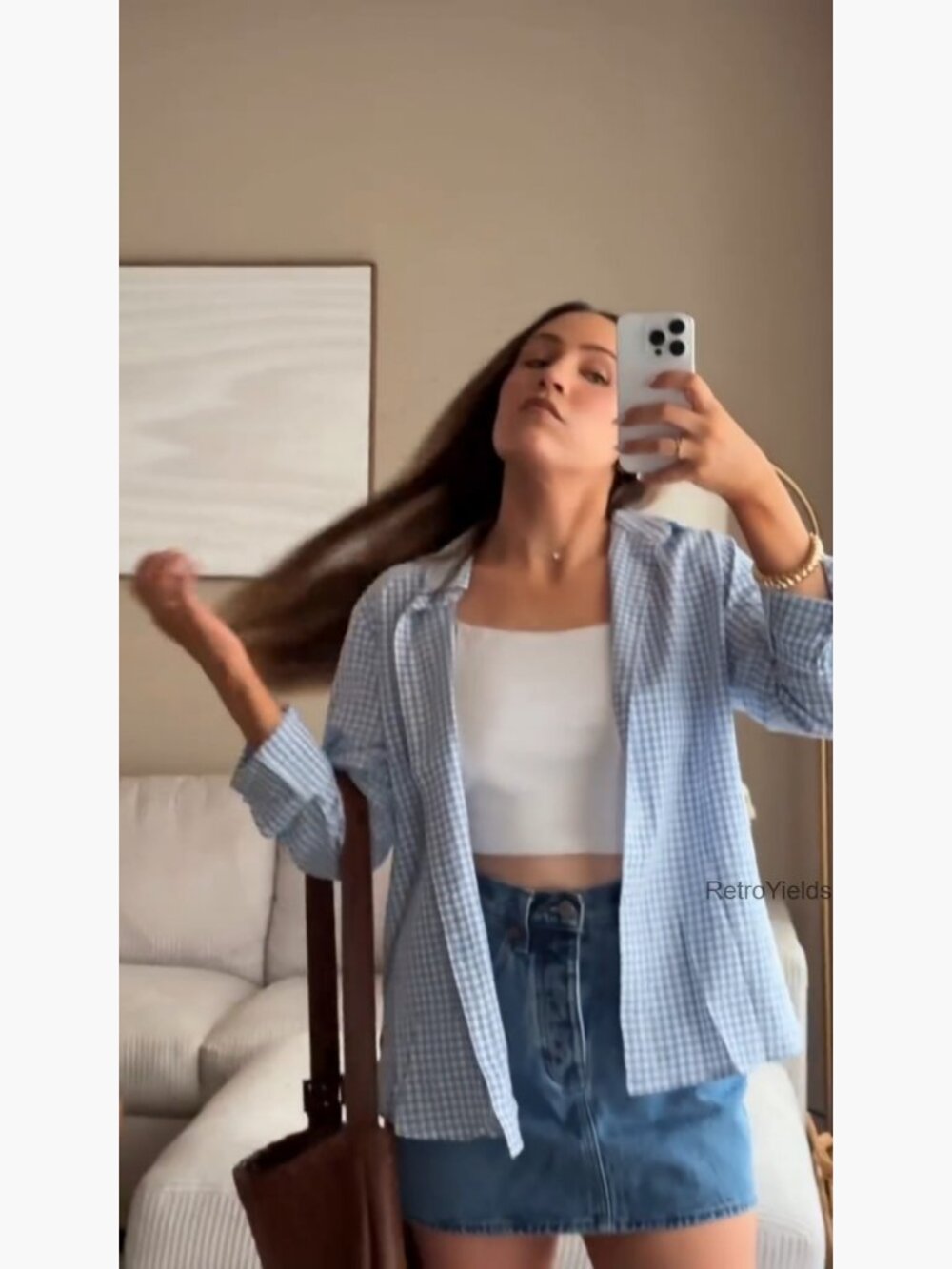 Long Sleeve Button Down Shirt Casual Cotton Blouse - Picture 6 of 7